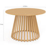 Voir la diapositive 5 : ID MARKET Table de jardin ronde SOLAL 120 cm 6 personnes avec pied lattes en métal effet bois