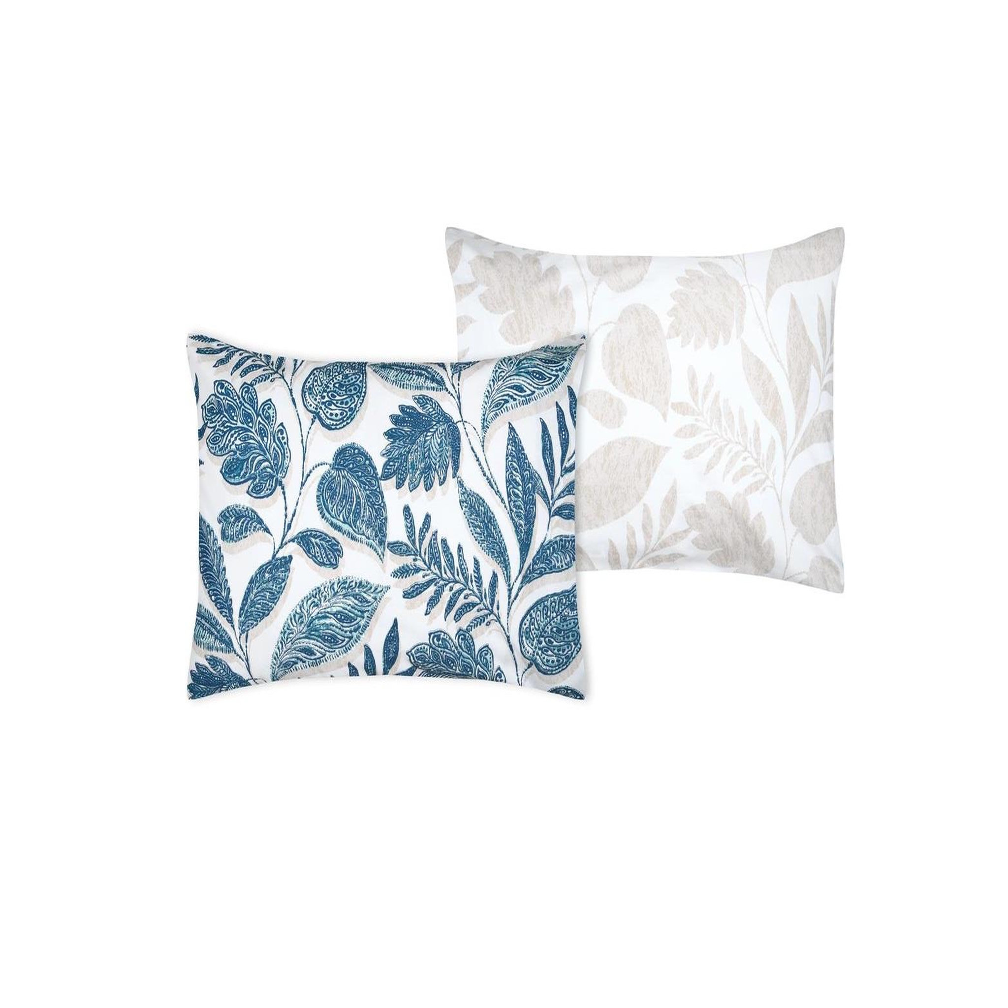 Voir la diapositive 3 : Eden Taie d'oreiller percale de coton motif feuillage 50x70cm