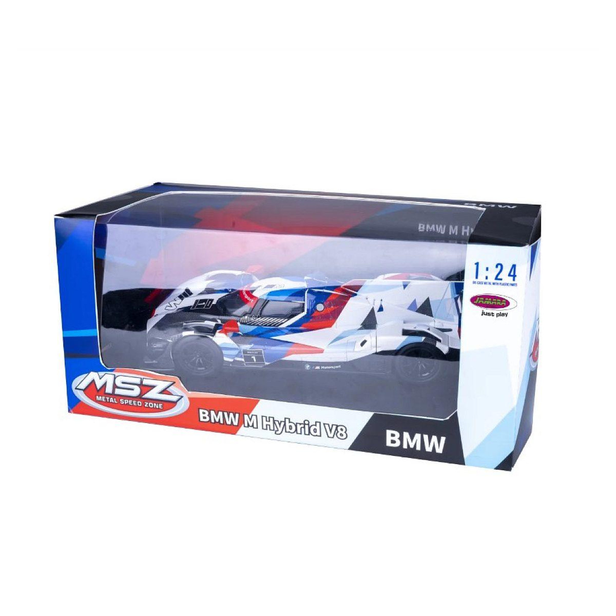 Voir la diapositive 3 : Jamara Bmw m hybrid v8 miniature 1:24 bleue avec piles