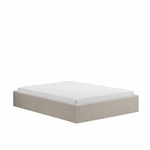 CONCEPT USINE Lit avec coffre de rangement 140x190cm velours côtelé beige AUSTIN