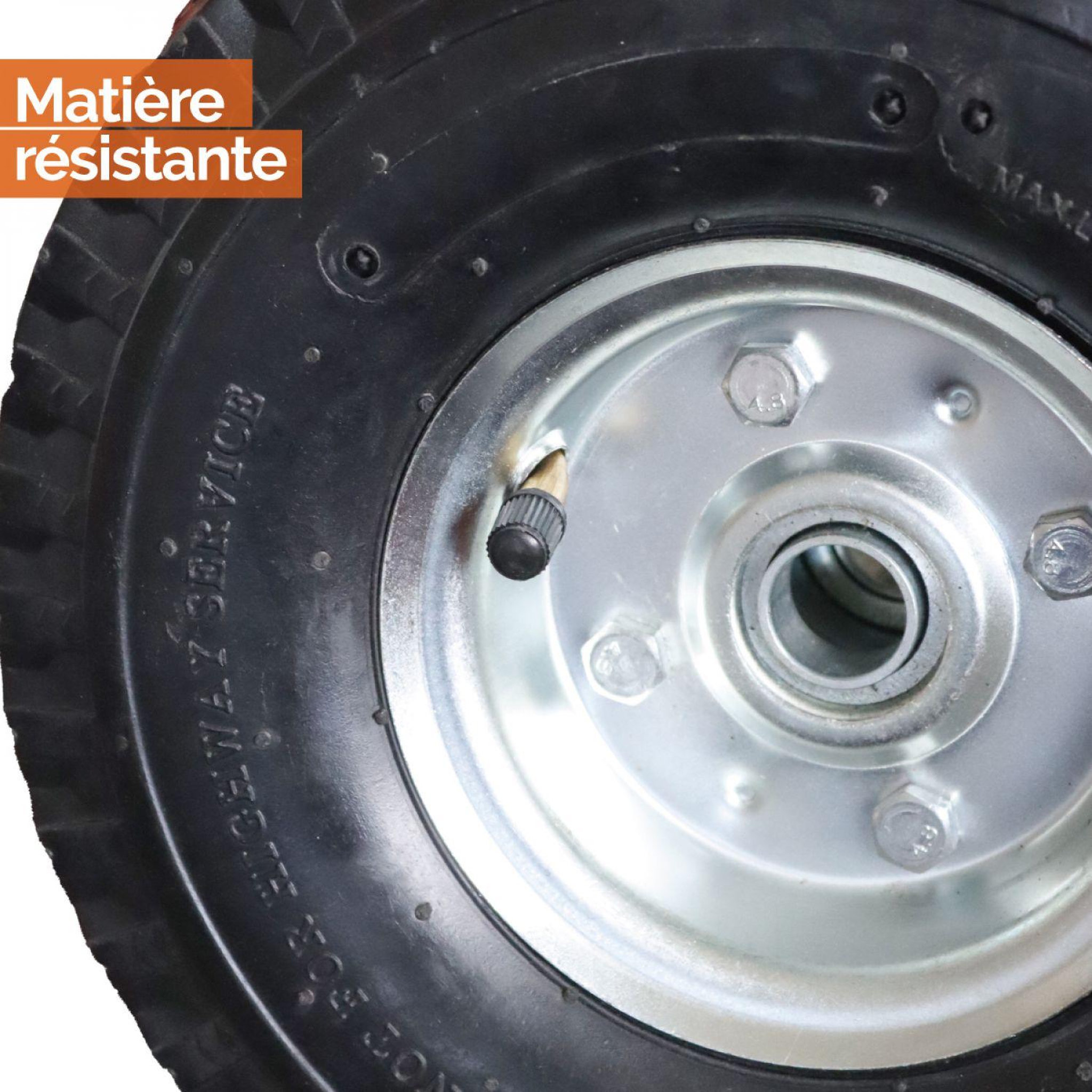 Voir la diapositive 3 : LINXOR Lot de 2 roues gonflables pour chariot 4.10 / 3.50 - 4 - Alésage 20 mm