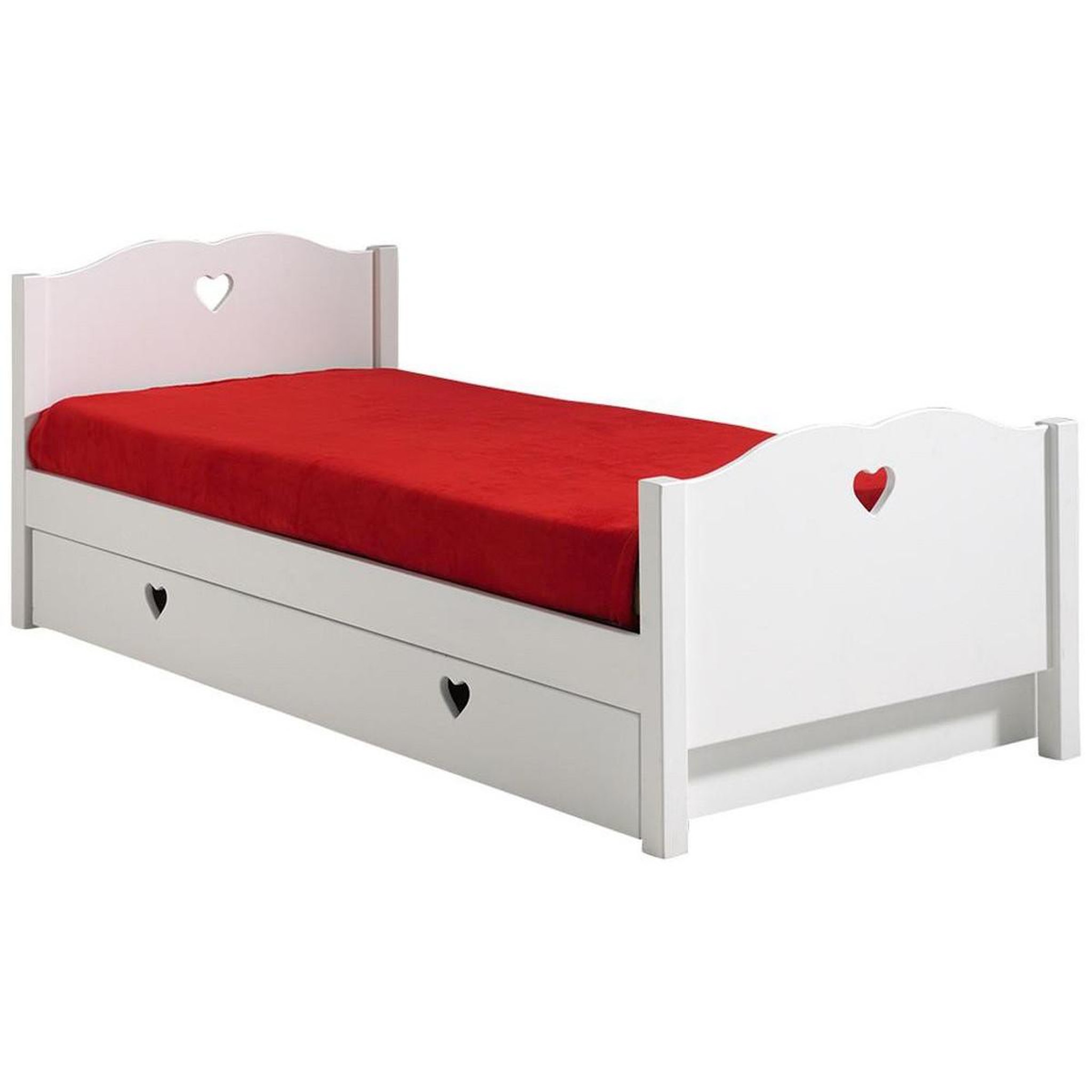 Paris Prix Lit enfant avec tiroir  amori  90x200cm blanc