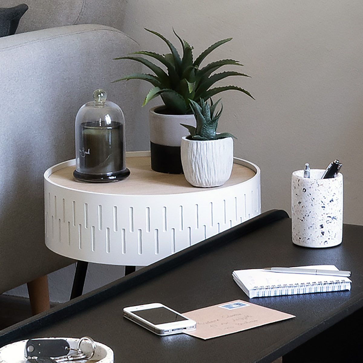 ATMOSPHERA Table avec coffre et plateau HIBO