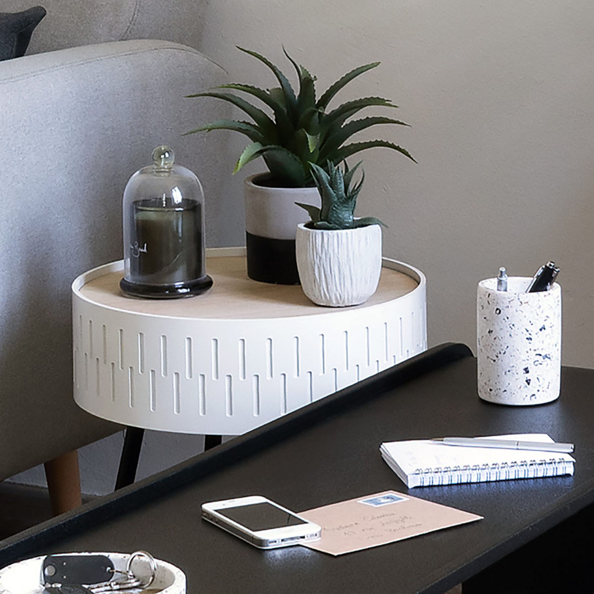 ATMOSPHERA Table avec coffre et plateau HIBO