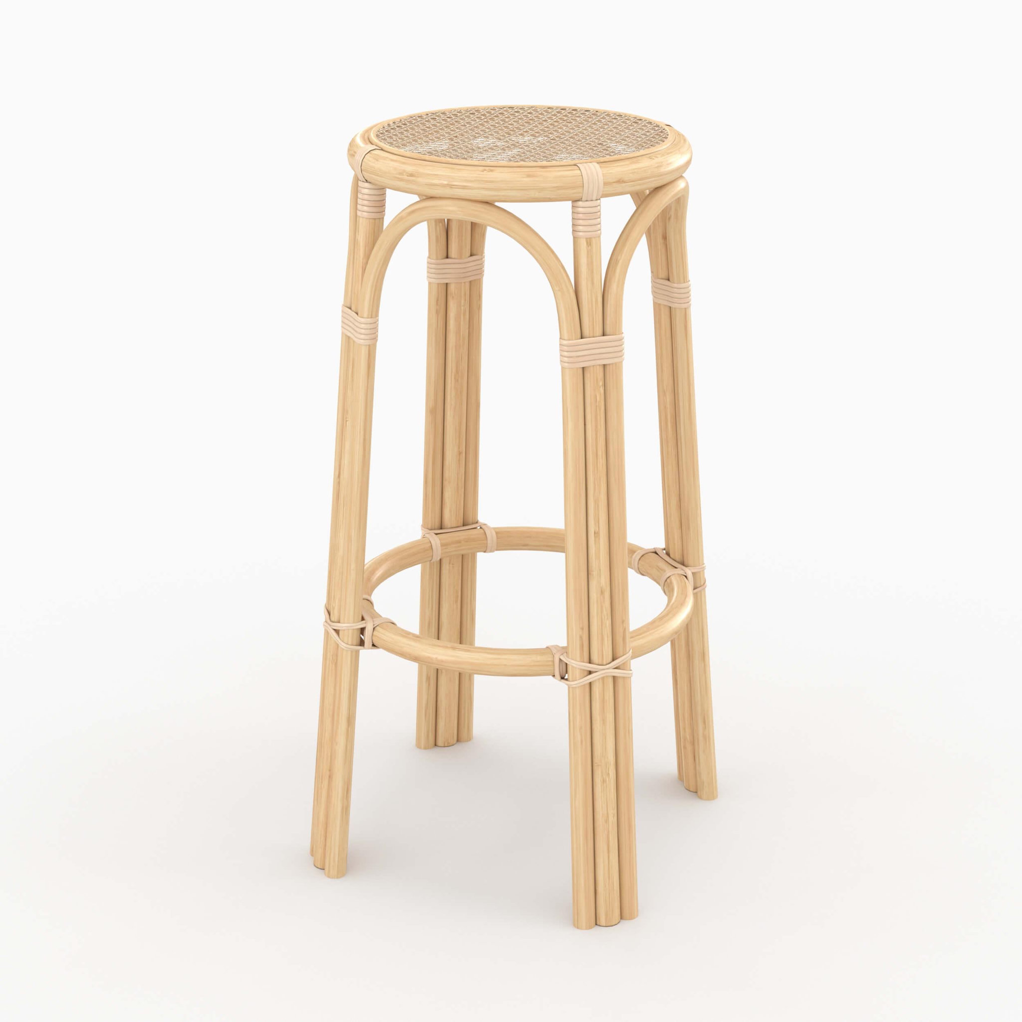 MAISON PAVANE Tabouret de bar 77 cm en rotin-vania