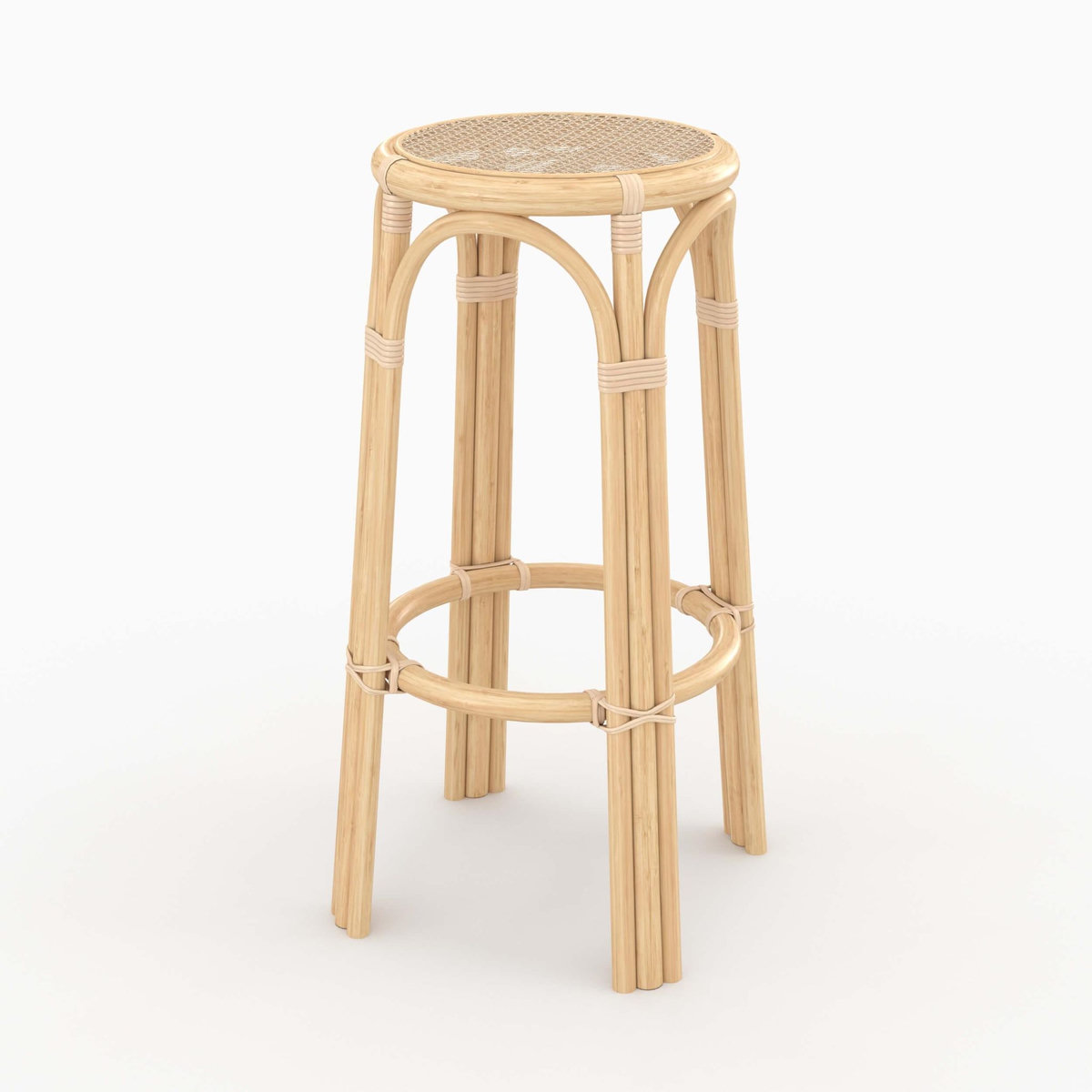 Rendez vous déco Tabouret de bar 77 cm en rotin-Vania