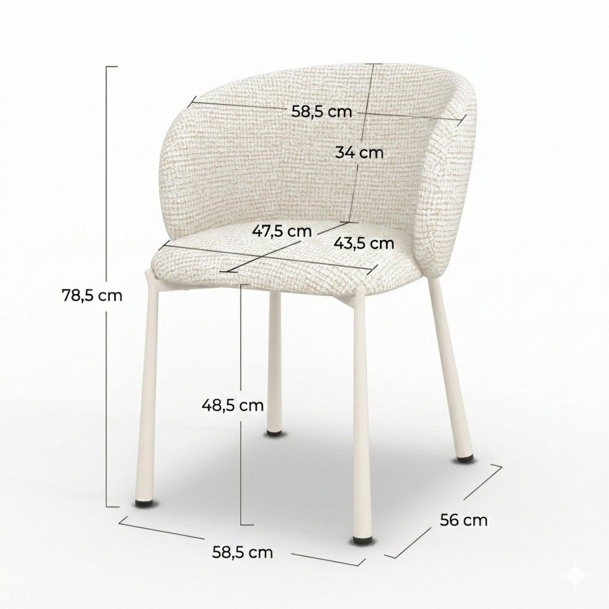 Voir la diapositive 4 : MAISON PAVANE Chaise en tissu texturé écru chiné-danaë