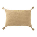 Paris Prix Coussin Déco à Pompons  Marea  40x60cm Beige Foncé