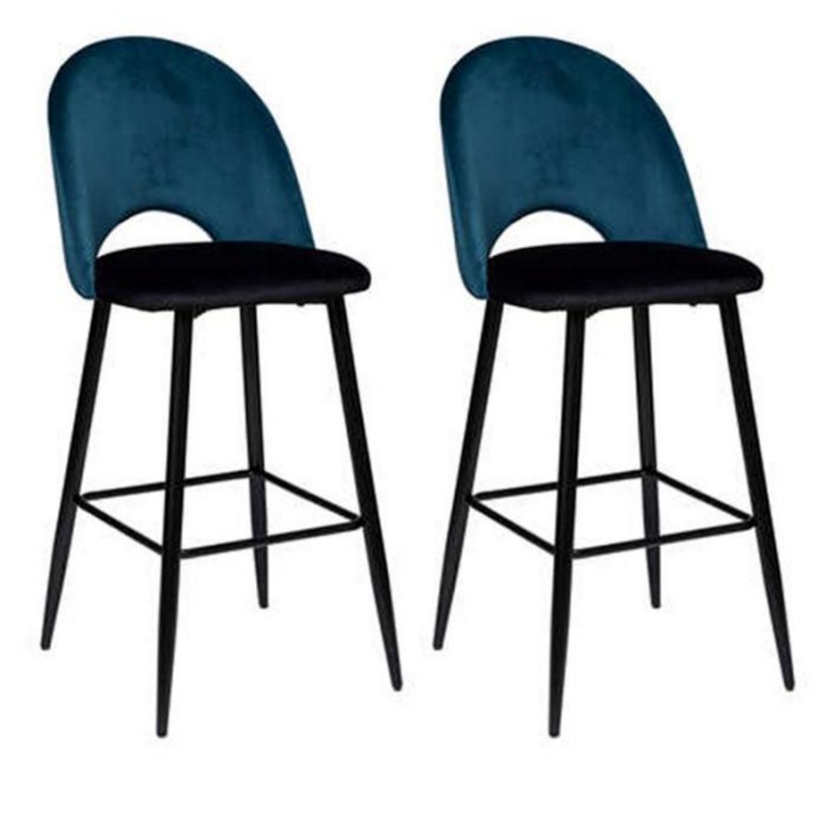 ATMOSPHERA Lot de 2 Chaises de Bar  Kara  110cm Bleu Canard