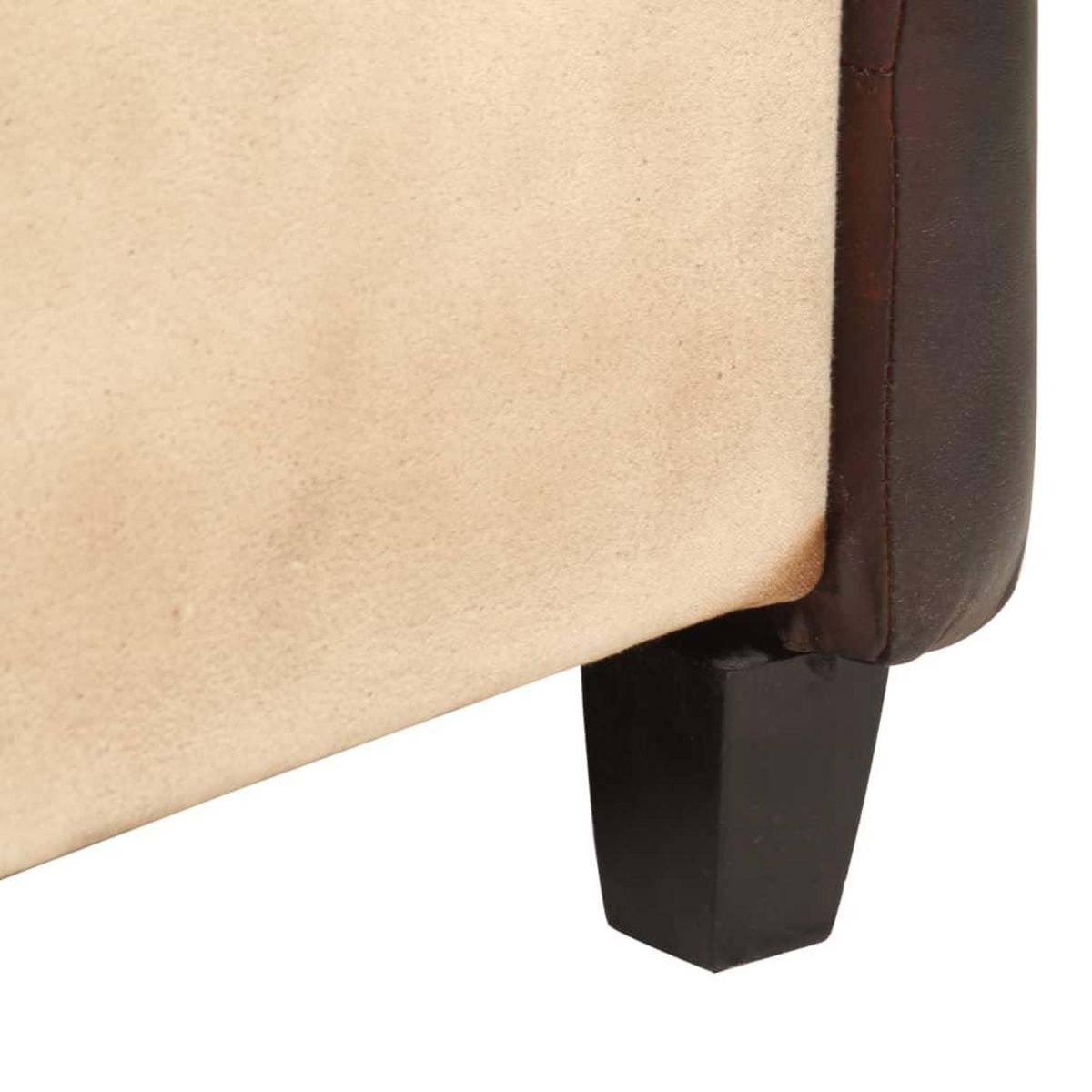 VIDAXL Fauteuil Brun roux et noir Cuir veritable