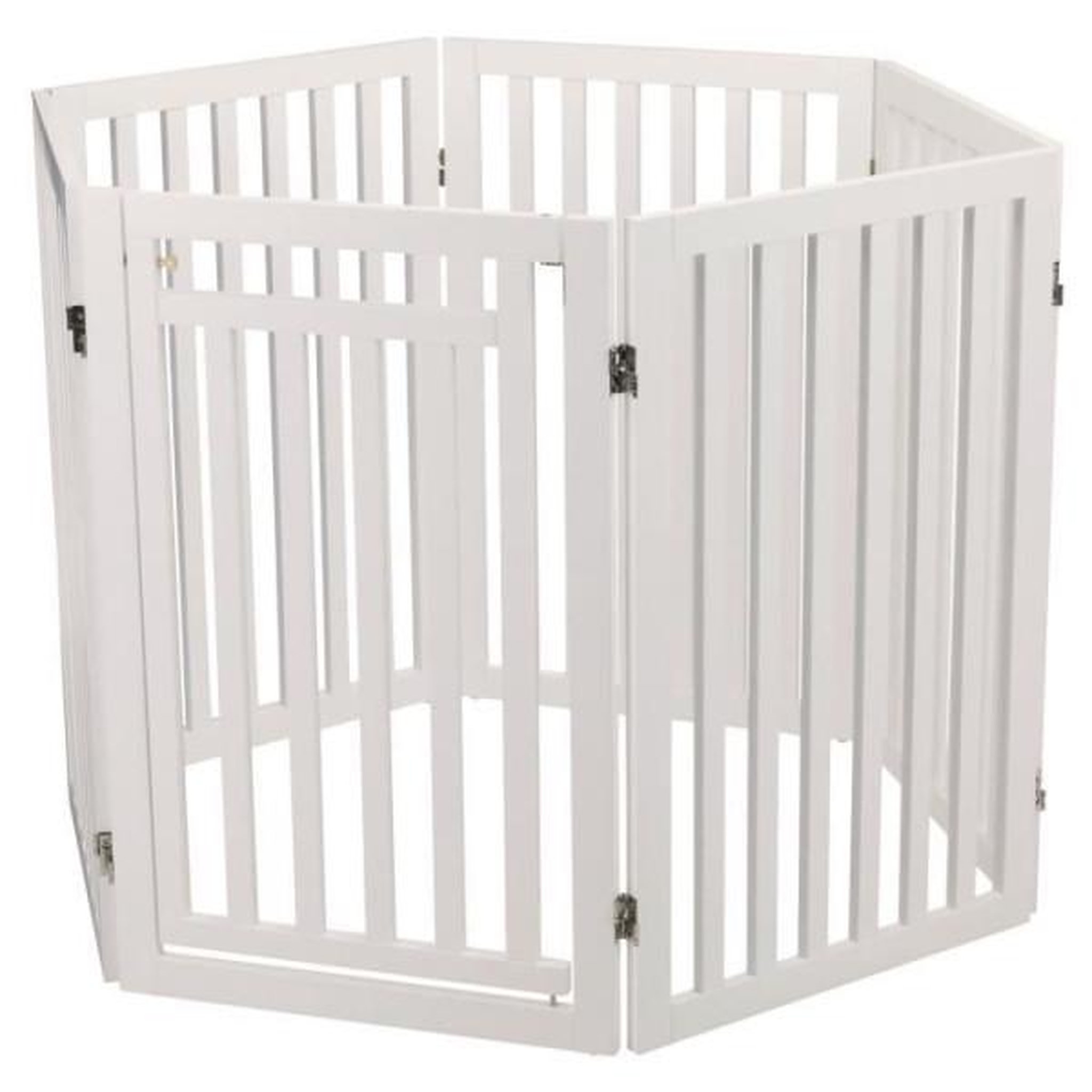 Voir la diapositive 3 : Trixie TRIXIE Barriere avec porte ajustable- (60-160cm) x 81 cm - Blanc - Pour chien