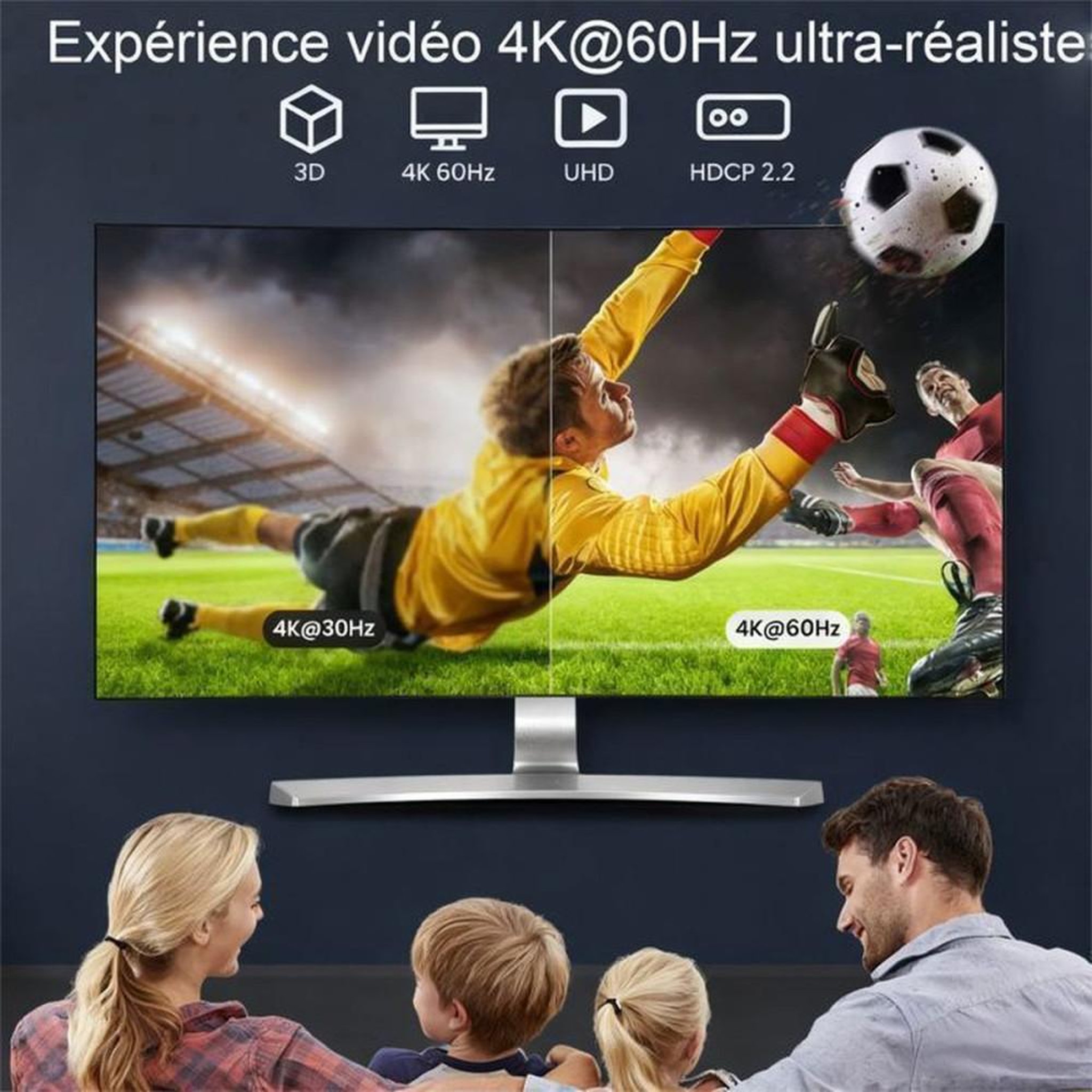 Voir la diapositive 4 : Switchur HDMI 2-in-1 4K 3D : 2 entrées vers 1 sortie ou 1 entrée vers 2 sorties, boîtier noir plastique