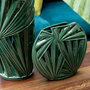 Voir la diapositive 2 : Paris Prix Vase Design Ovale Céramique  Tropical  32cm Vert