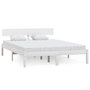 Voir la diapositive 1 : VIDAXL Cadre de lit sans matelas blanc bois massif 160x200 cm