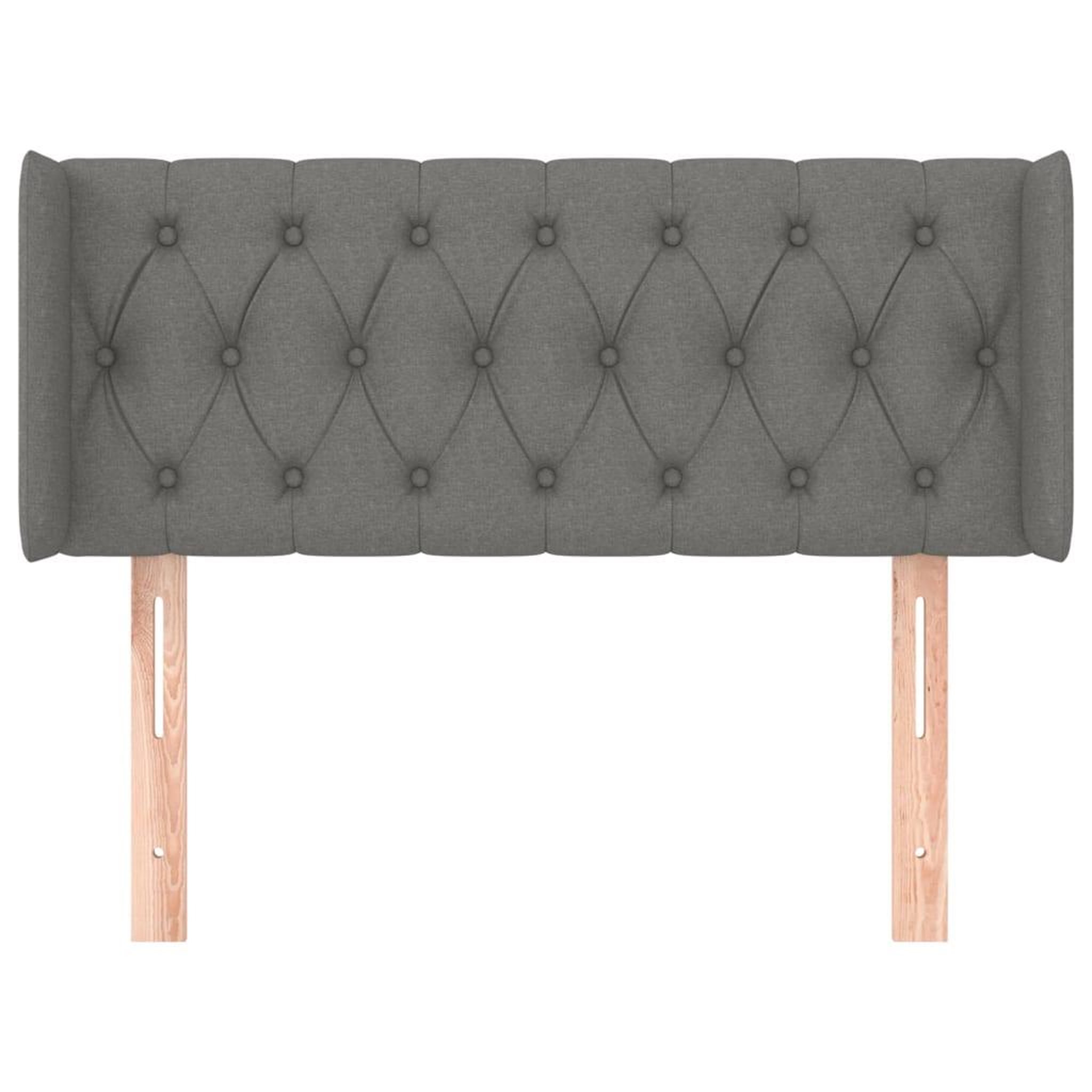 Voir la diapositive 3 : VIDAXL Tete de lit avec oreilles Gris fonce 93x16x78/88 cm Tissu