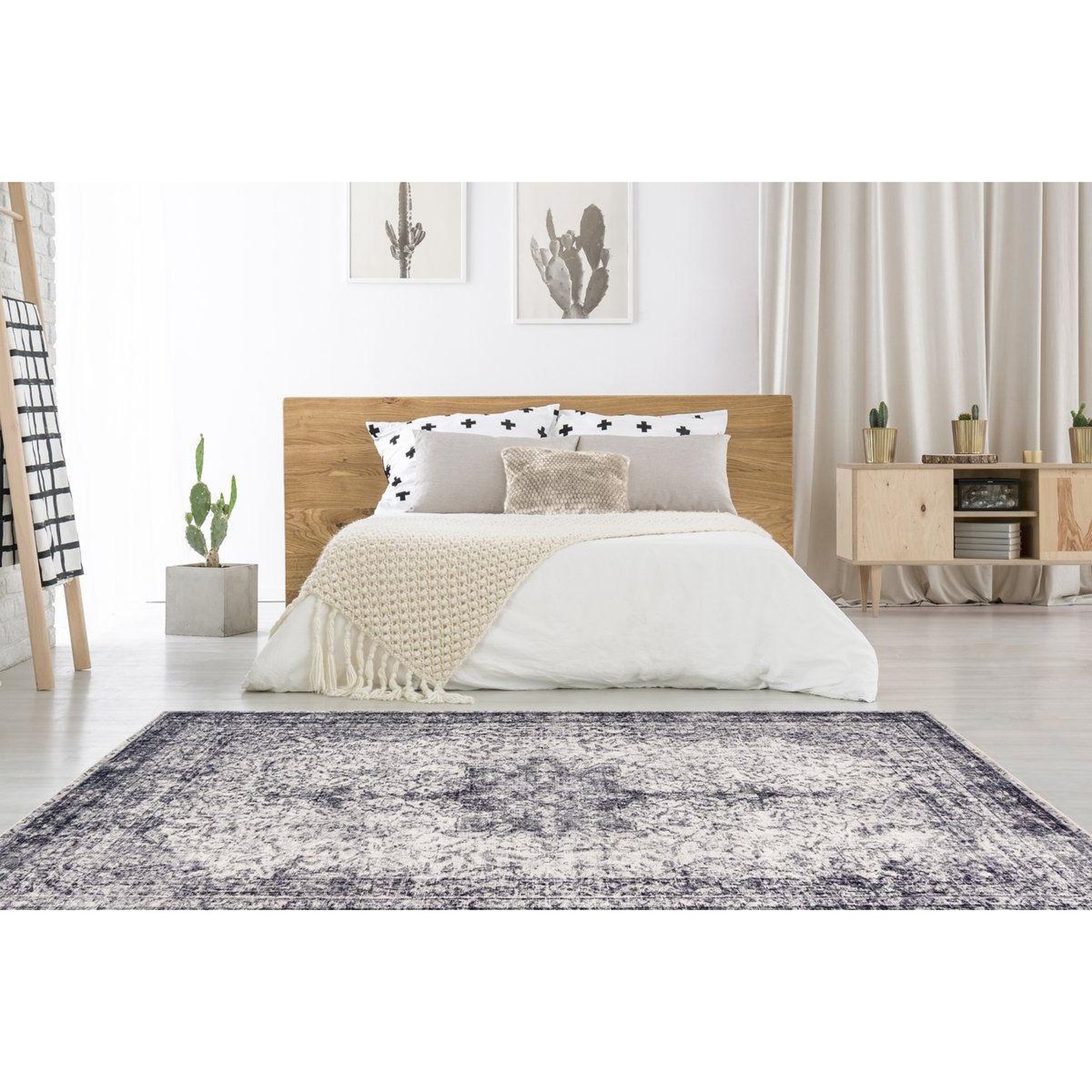 Voir la diapositive 4 : Paris Prix Tapis Rétro Tissé à la Main  Piedmont  Gris