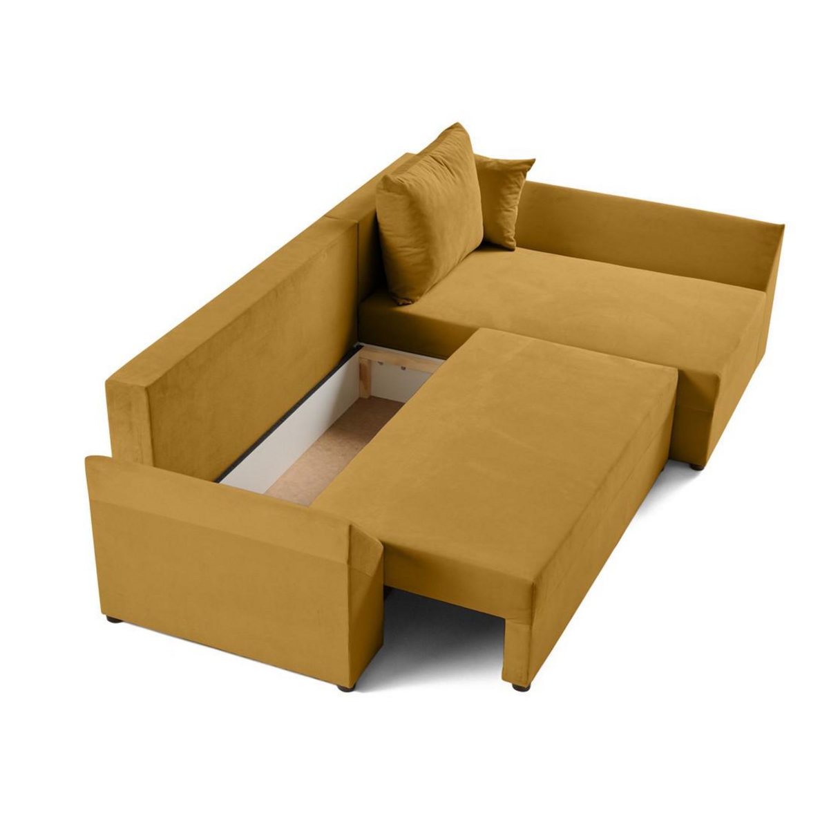 BEST MOBILIER Mike - canapé d'angle réversible - 4 places - convertible avec coffre - en velours