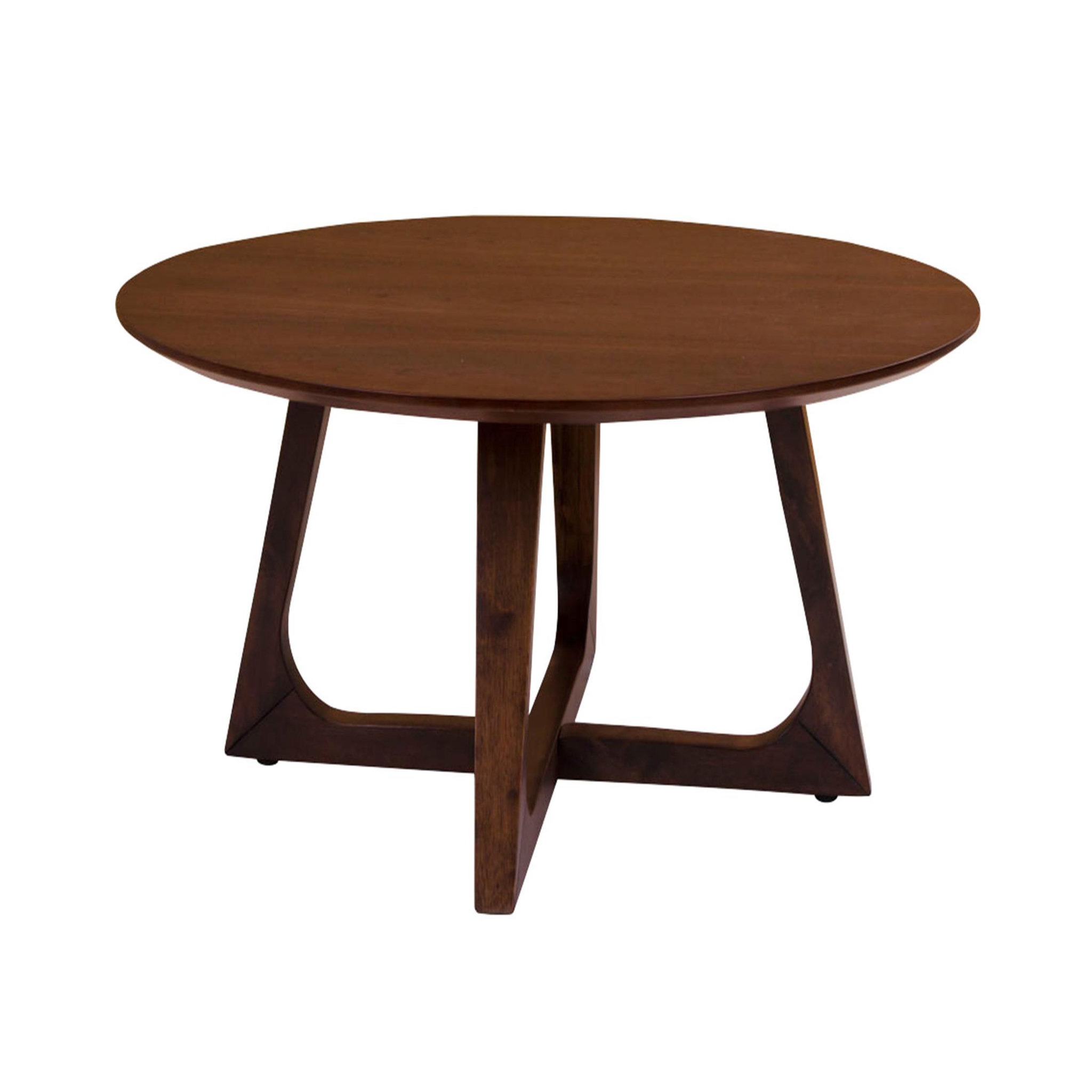Voir la diapositive 3 : LISA DESIGN Solin - table basse ronde - bois plaquage noyer - 75 cm
