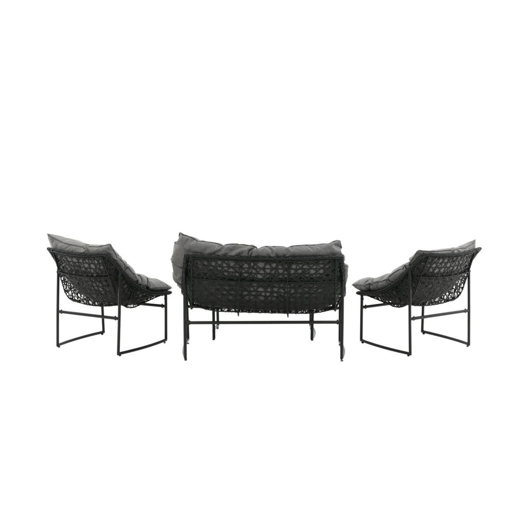 Voir la diapositive 4 : Paris Prix Salon de jardin en métal  tina  117cm noir