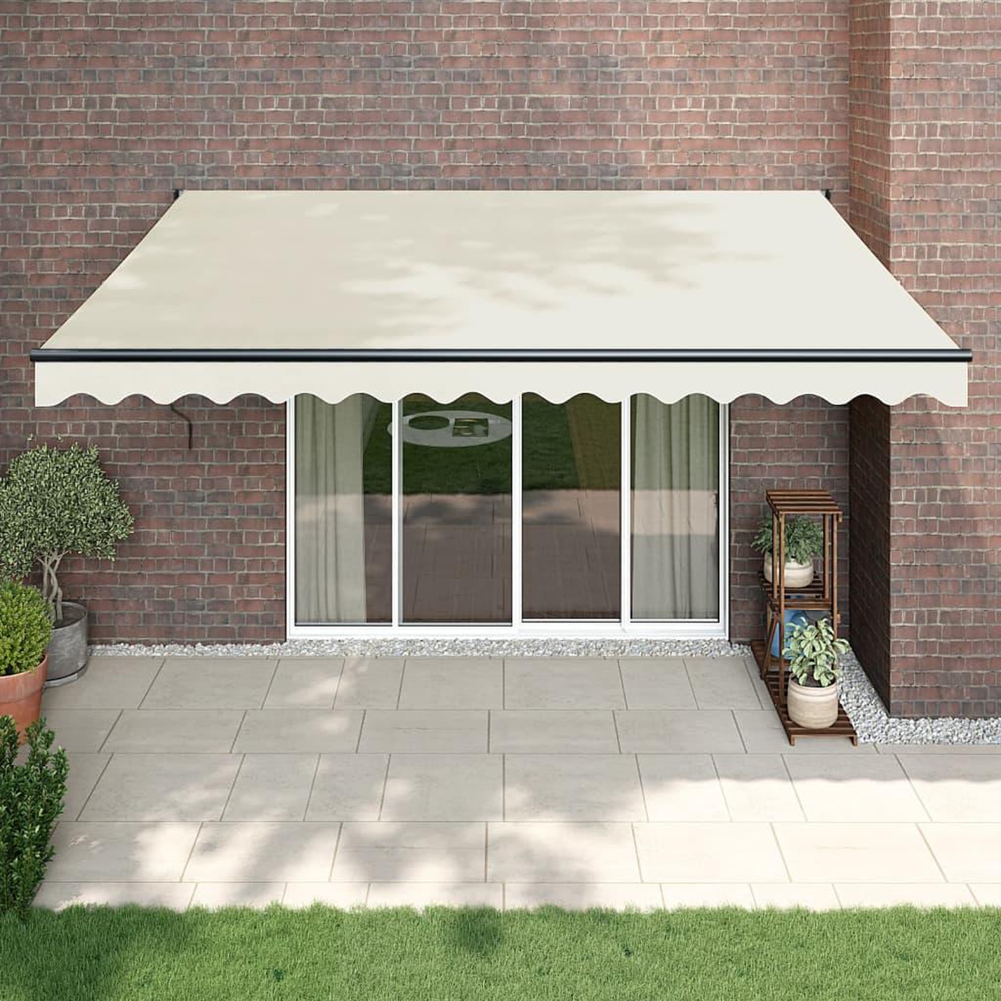 VIDAXL Auvent retractable creme 4x3 m tissu et aluminium