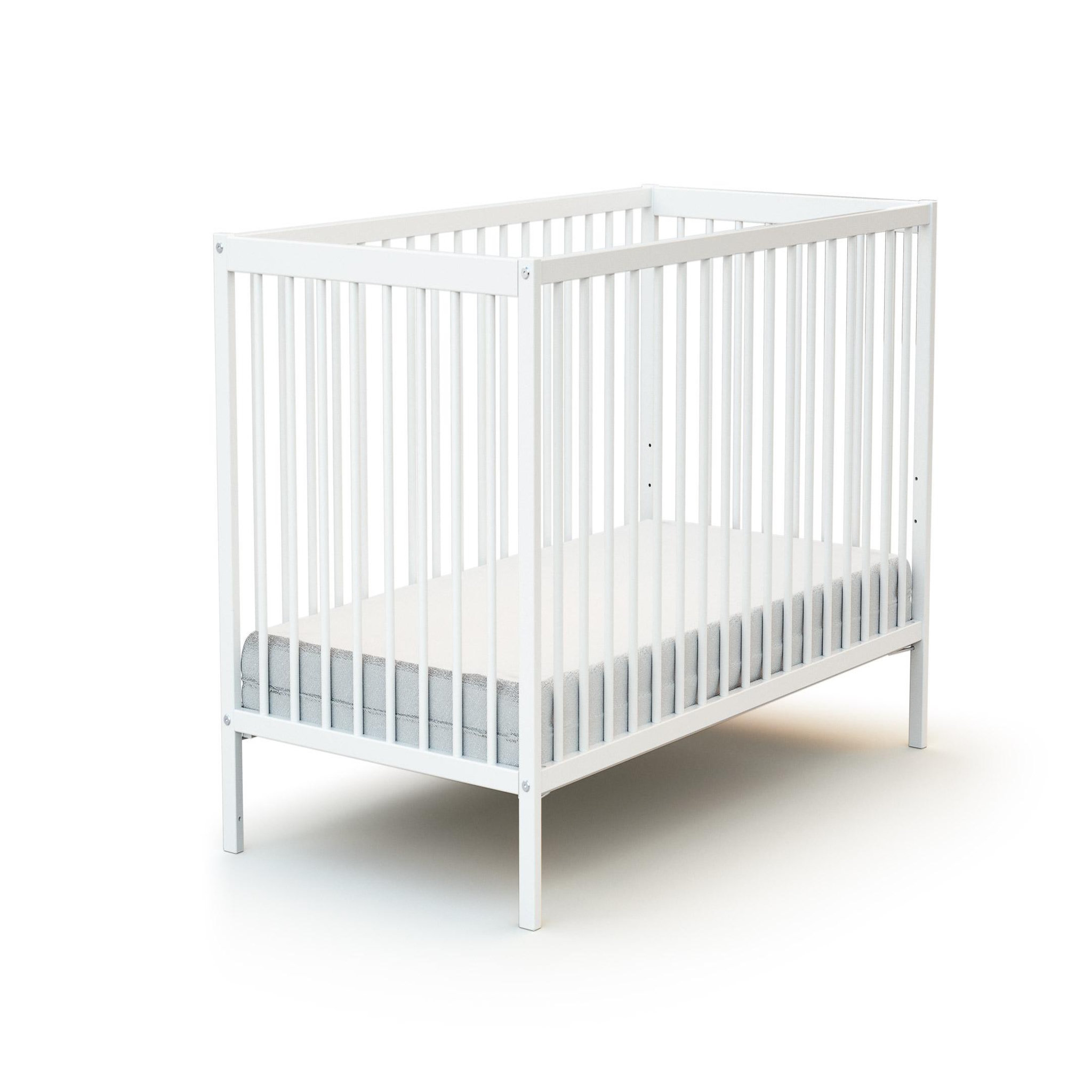 AT4 Lit bébé ESSENTIEL en bois. Coloris disponibles : Blanc, Beige