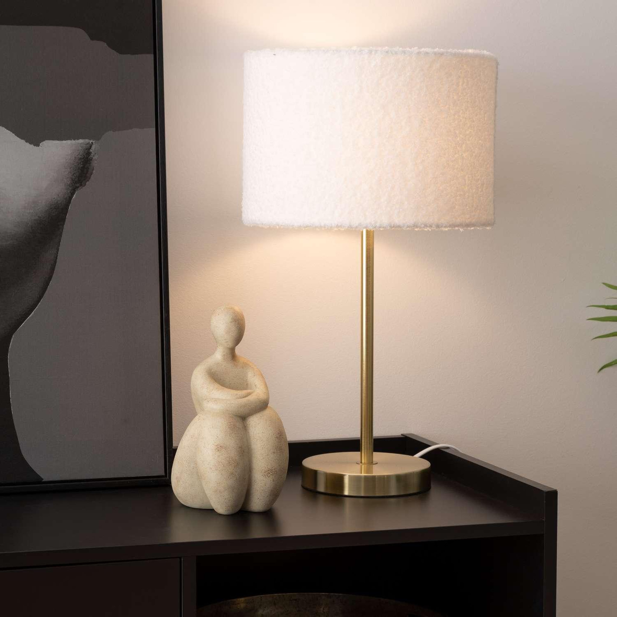 Voir la diapositive 6 : ATMOSPHERA Lampe droite en bouclette - h. 49 cm - or