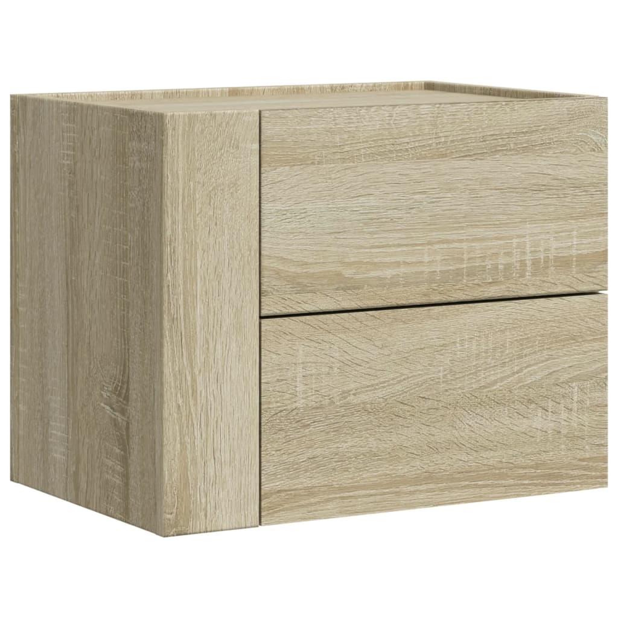 Voir la diapositive 5 : VIDAXL Tables de chevet murales 2 pcs chene sonoma 45x30x35 cm