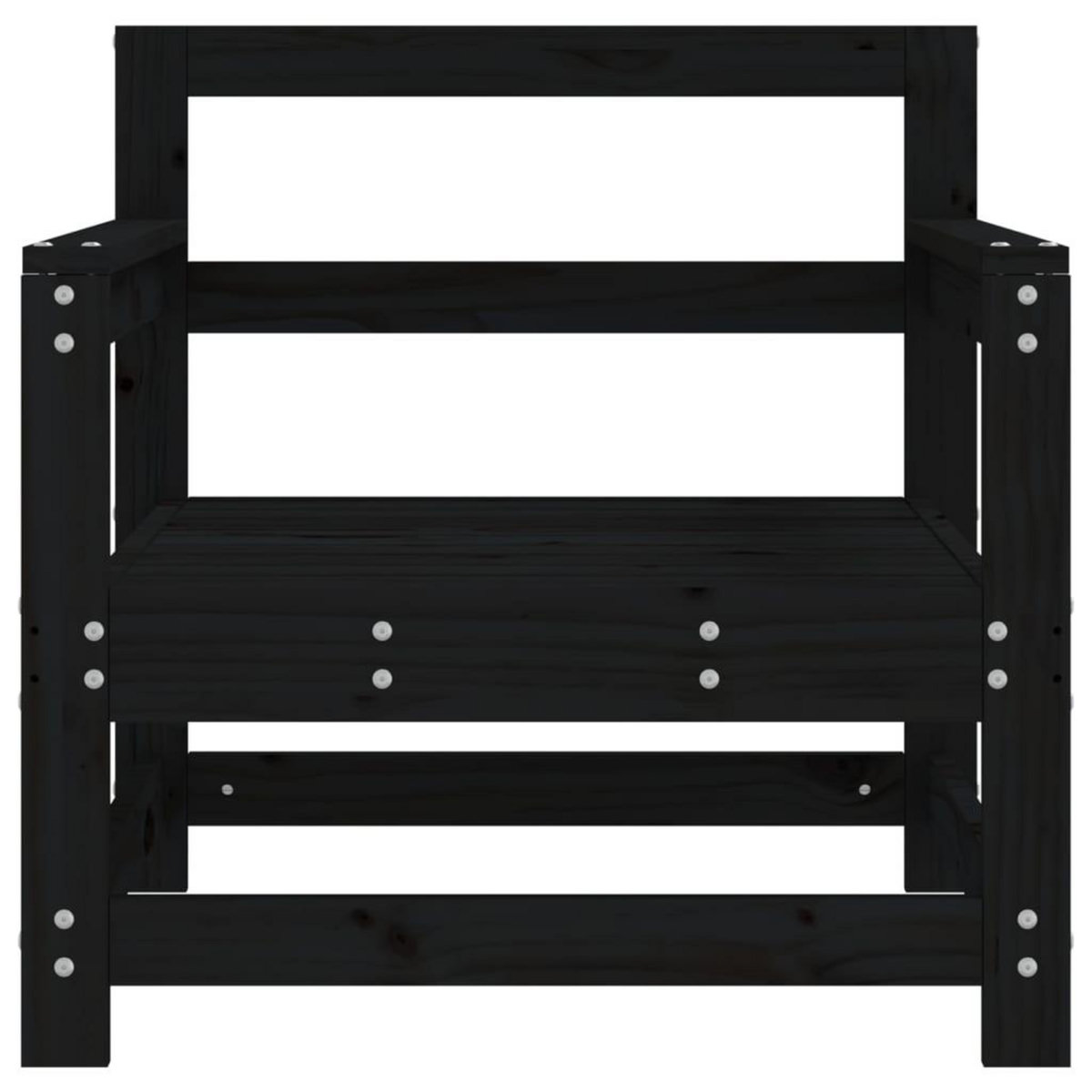 VIDAXL Chaises de jardin lot de 2 noir bois massif de pin