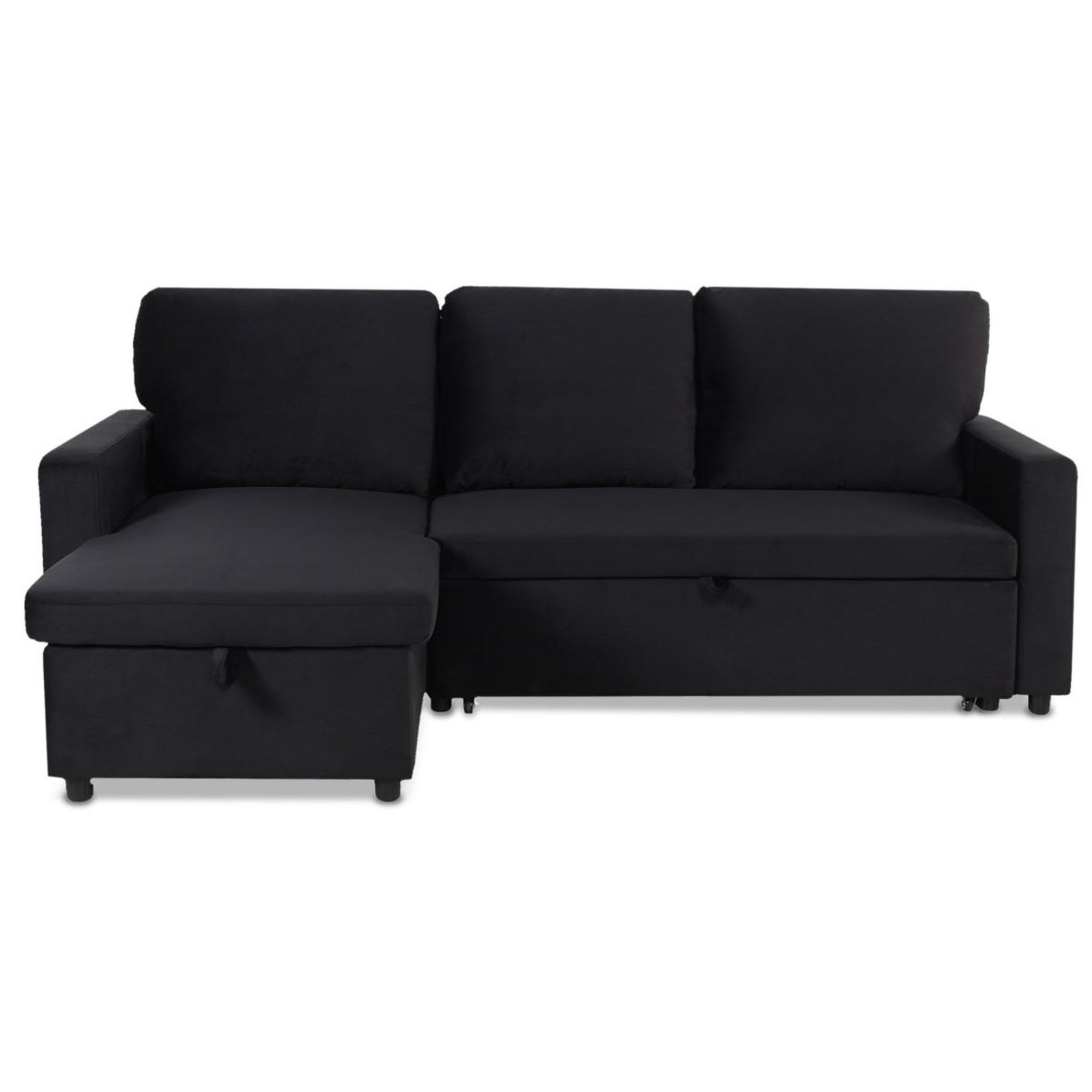 Paris Prix Canapé d'angle gauche convertible  minera  215cm noir
