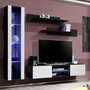 Voir la diapositive 1 : Paris Prix Meuble TV Mural Design  Fly XIX  210cm Blanc & Noir