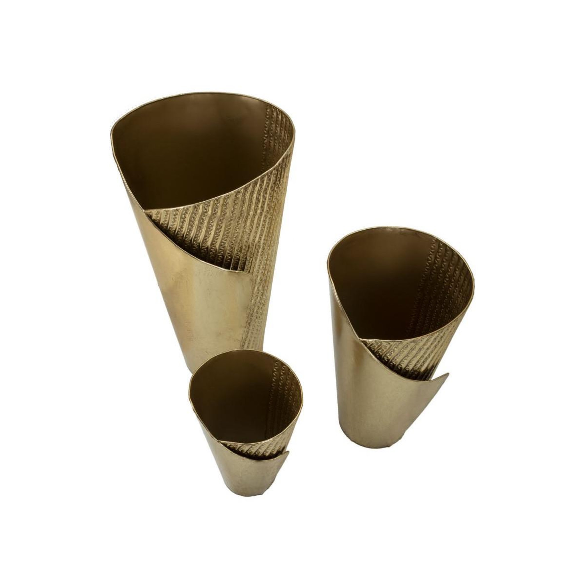 Voir la diapositive 3 : Paris Prix Lot de 3 vases en métal  flosty  75cm or