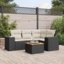 Voir la diapositive 1 : VIDAXL Salon de jardin 5 pcs avec coussins noir resine tressee