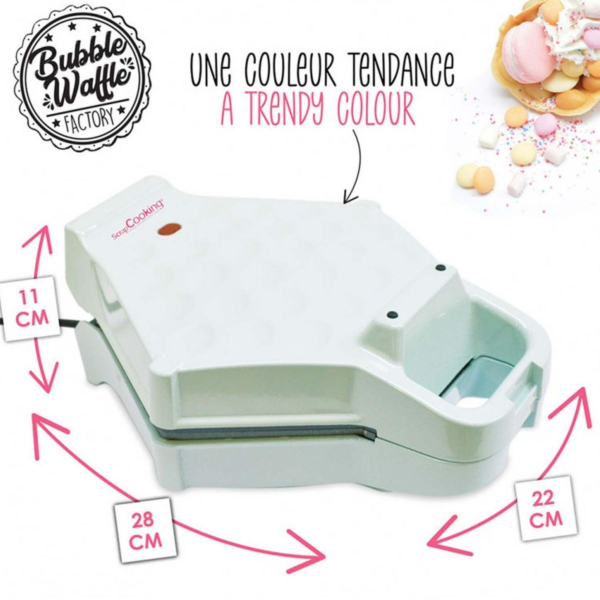 SCRAPCOOKING Machine à Bubble Waffle et préparation pour gaufres 450 g