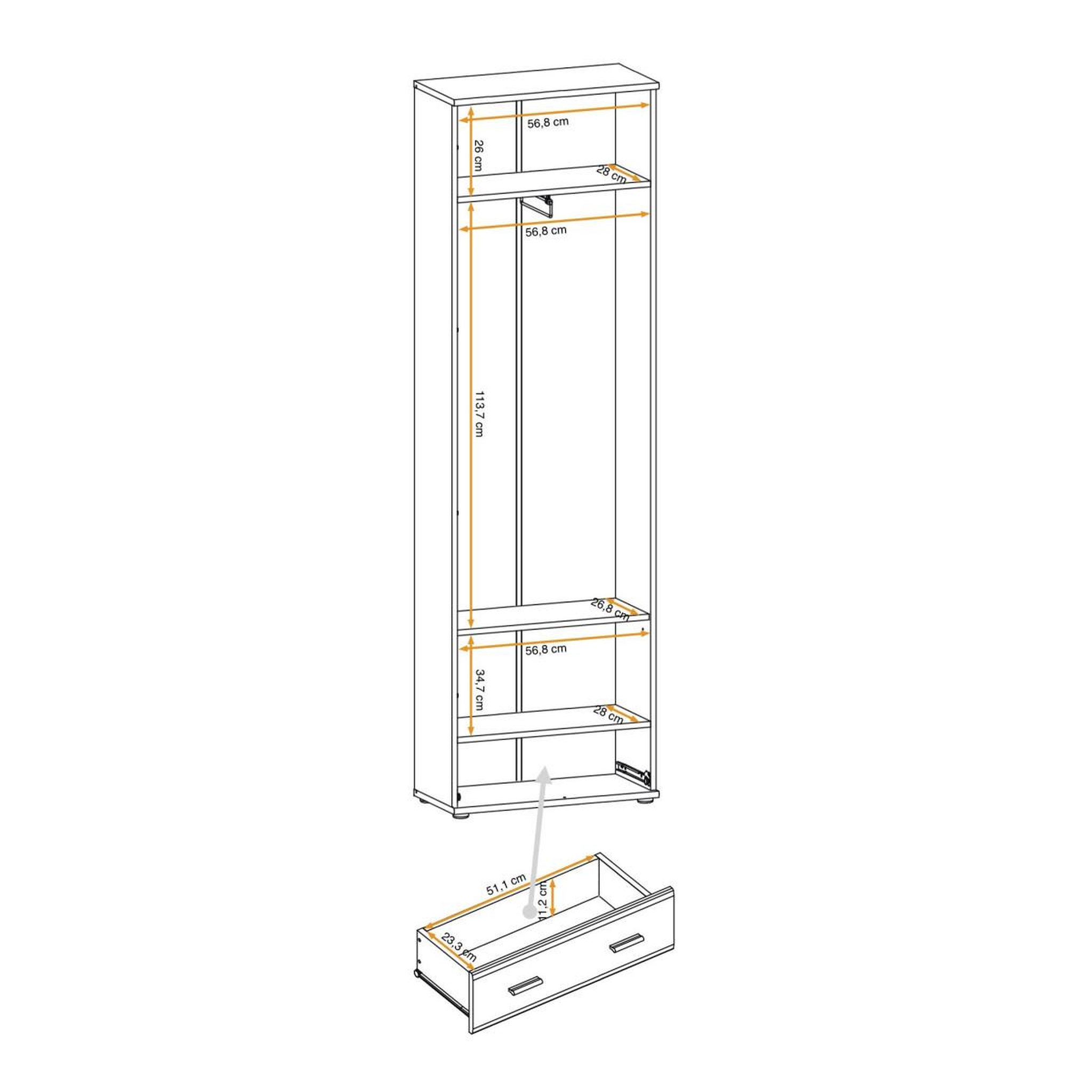 Voir la diapositive 4 : Paris Prix Armoire 2 portes  armario  203cm chêne