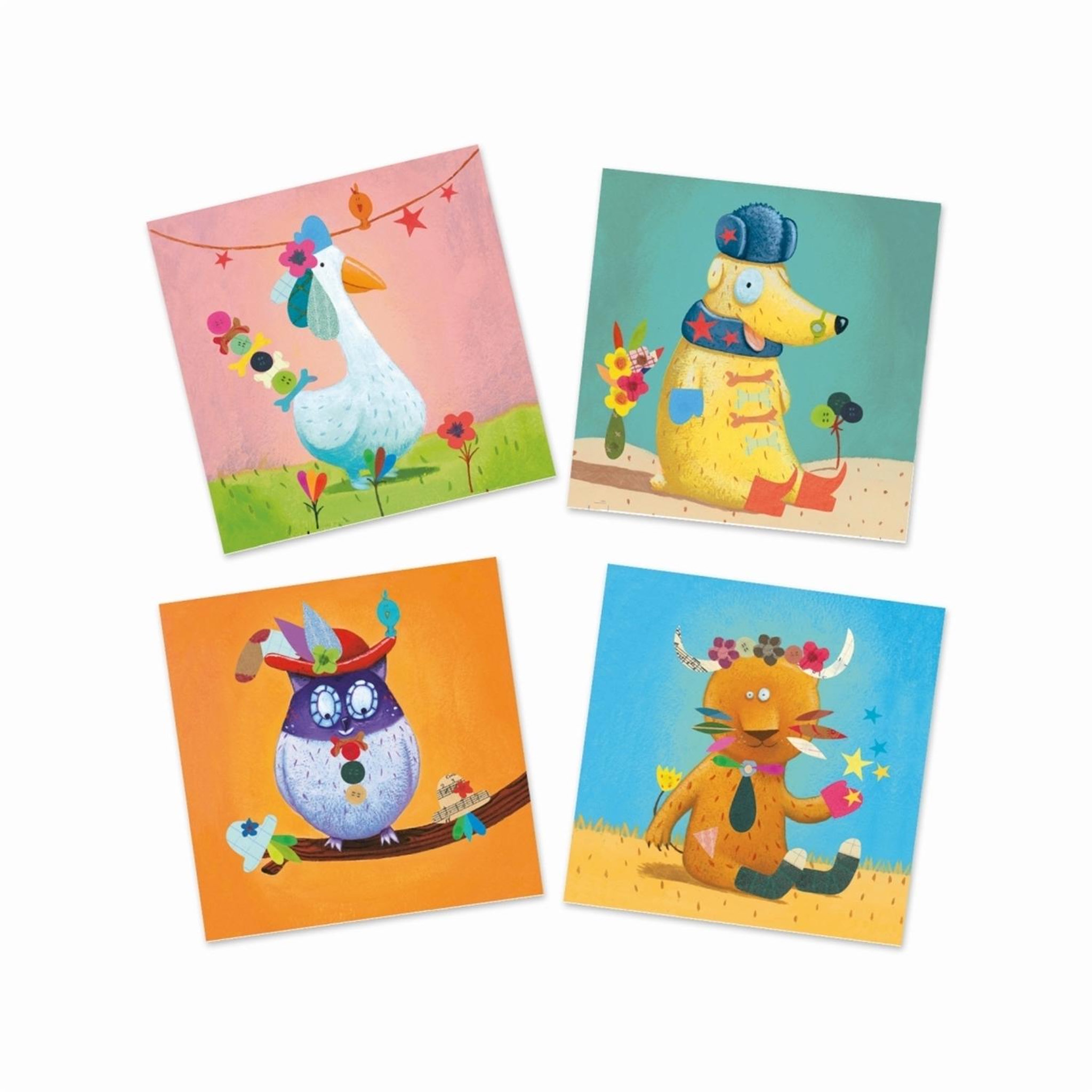 Voir la diapositive 3 : Djeco Créer avec des stickers animaux