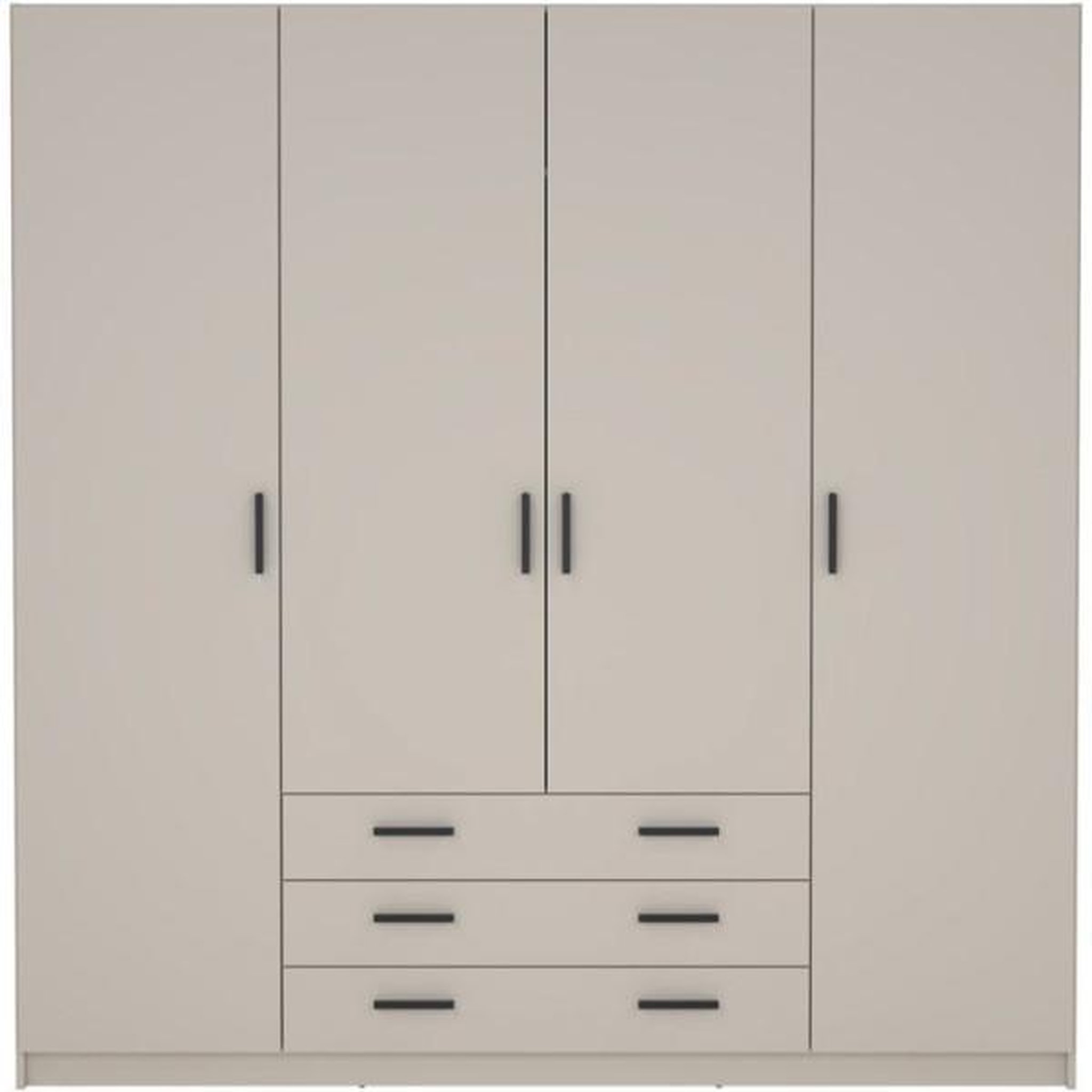 SPRINT Armoire SPRINT - Bois / Panneaux de particules - Beige mat - 4 portes + 3 tiroirs - L 195,5 x P 49,8 x H 200,4 cm