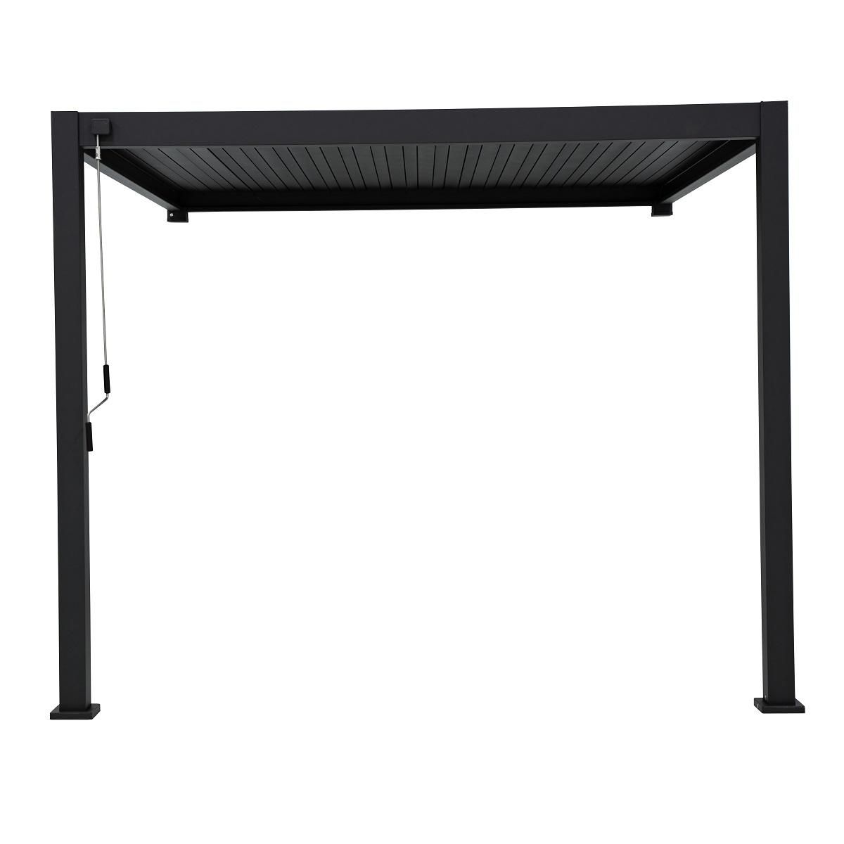 OMBREA Pergola Bioclimatique adossée (2pieds) 3x3m anthracite OMBREA®