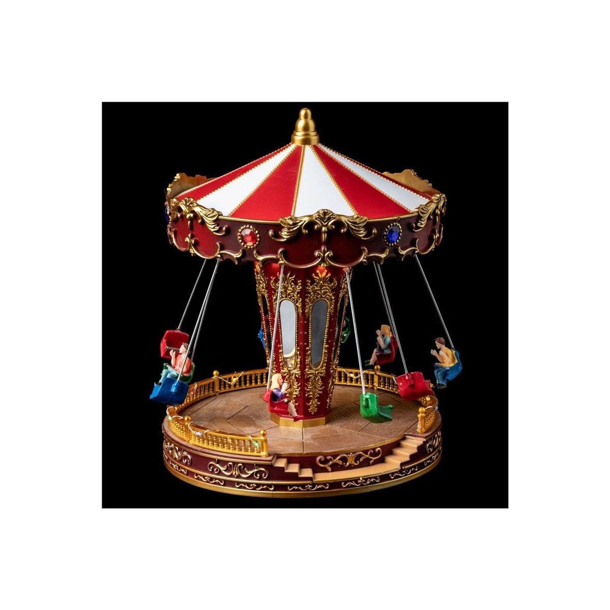 FEERIC LIGHT & CHRISTMAS Village de Noël Carrousel  Fête Foraine  26cm Multicolore