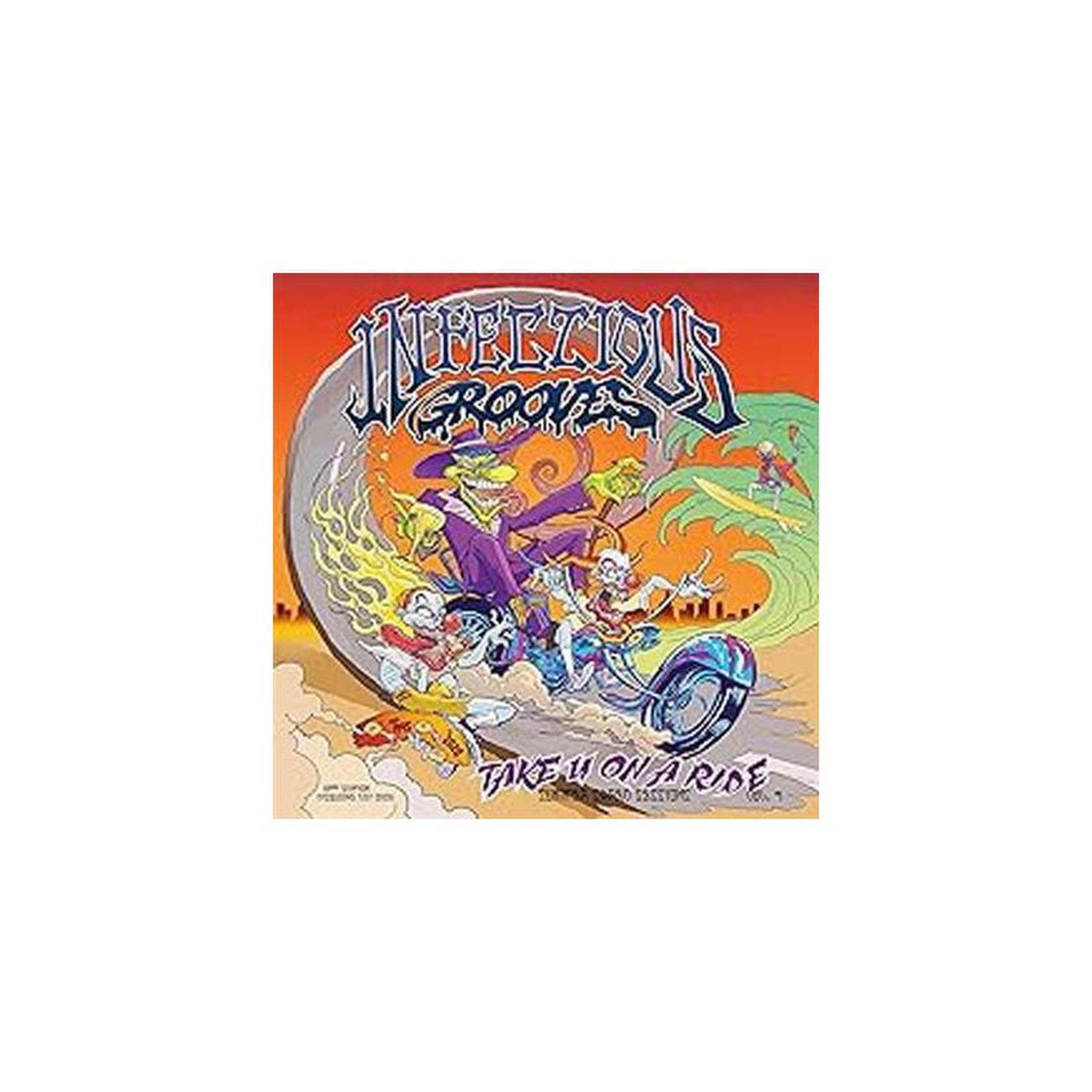Vinyle 12  45rpm infectious grooves – take you on a ride ep, vert/violet splatter