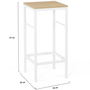 Voir la diapositive 4 : ID MARKET Lot de 4 tabourets de bar DETROIT design industriel bois et métal blanc