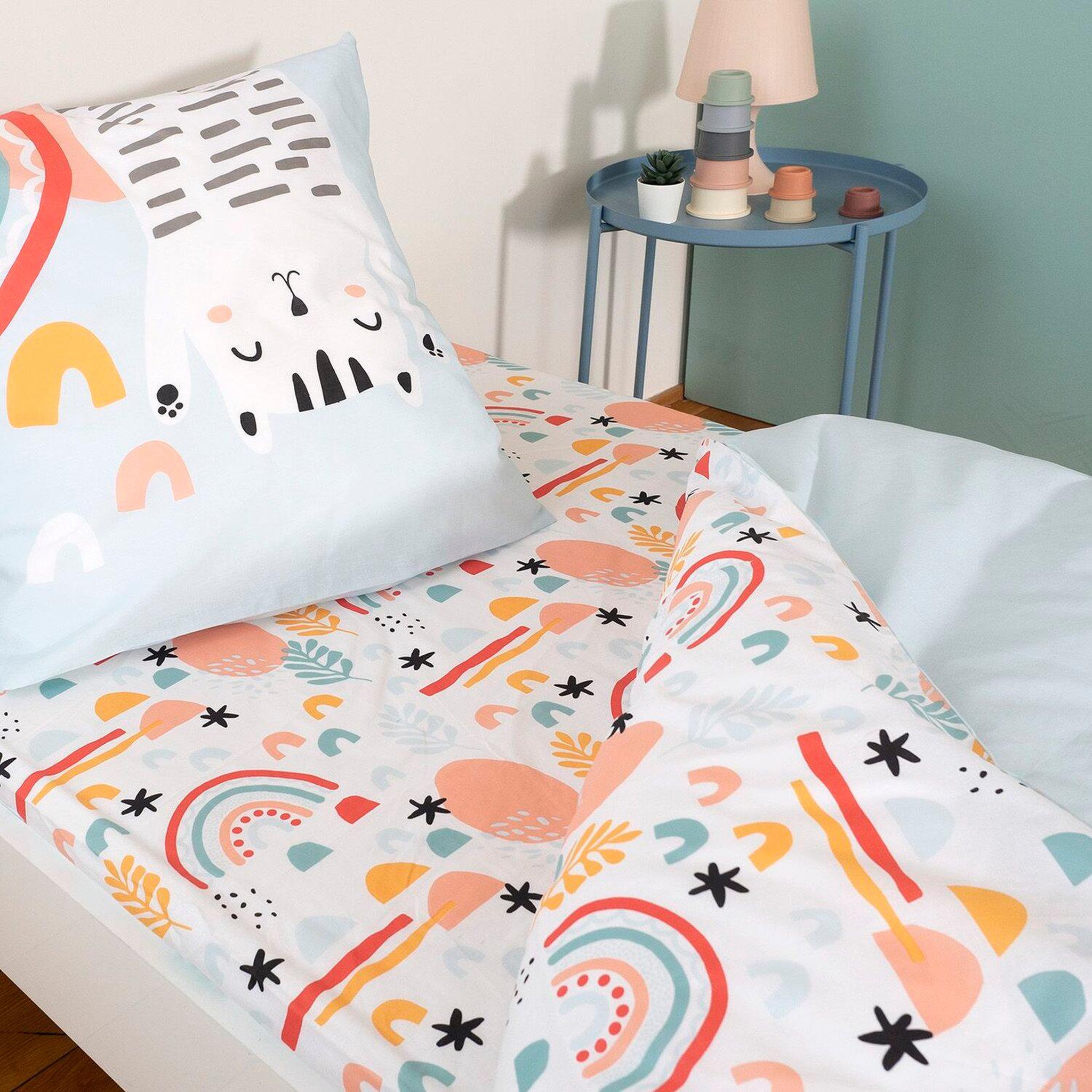 Voir la diapositive 1 : Home collection Parure housse de couette 140x200cm 100% coton 57 fils catchi