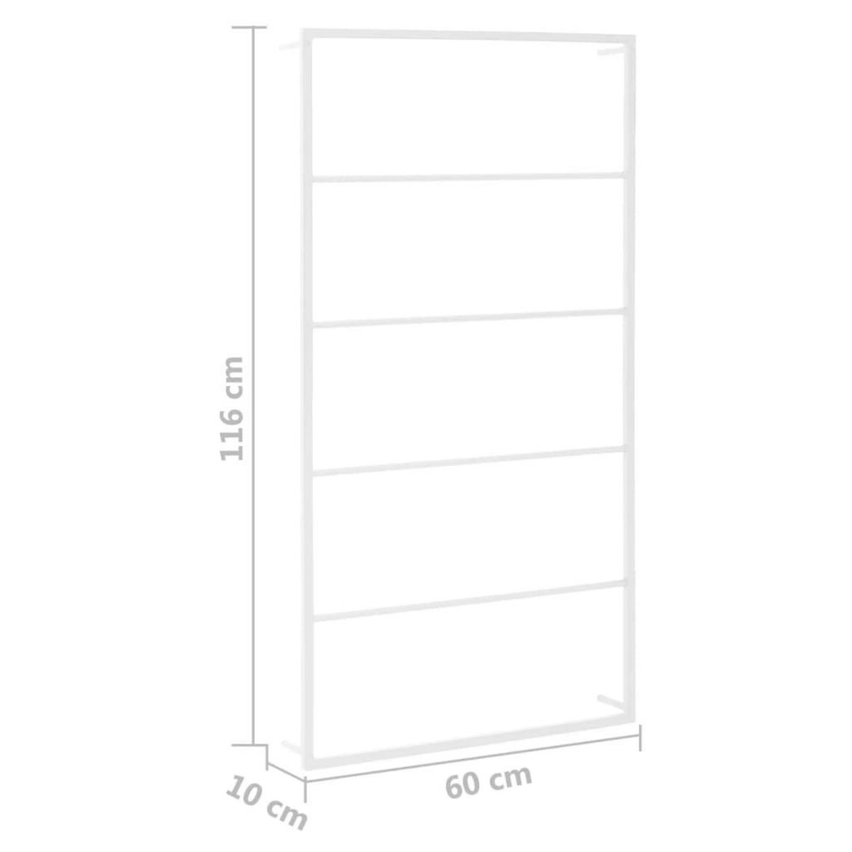 VIDAXL Porte-serviette Blanc 60x10x116 cm Acier