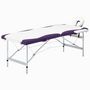 Voir la diapositive 1 : VIDAXL Table de massage pliable 2 zones Aluminium Blanc et violet