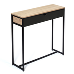 ID MARKET Console 1 tiroir noir BOSTON design industriel