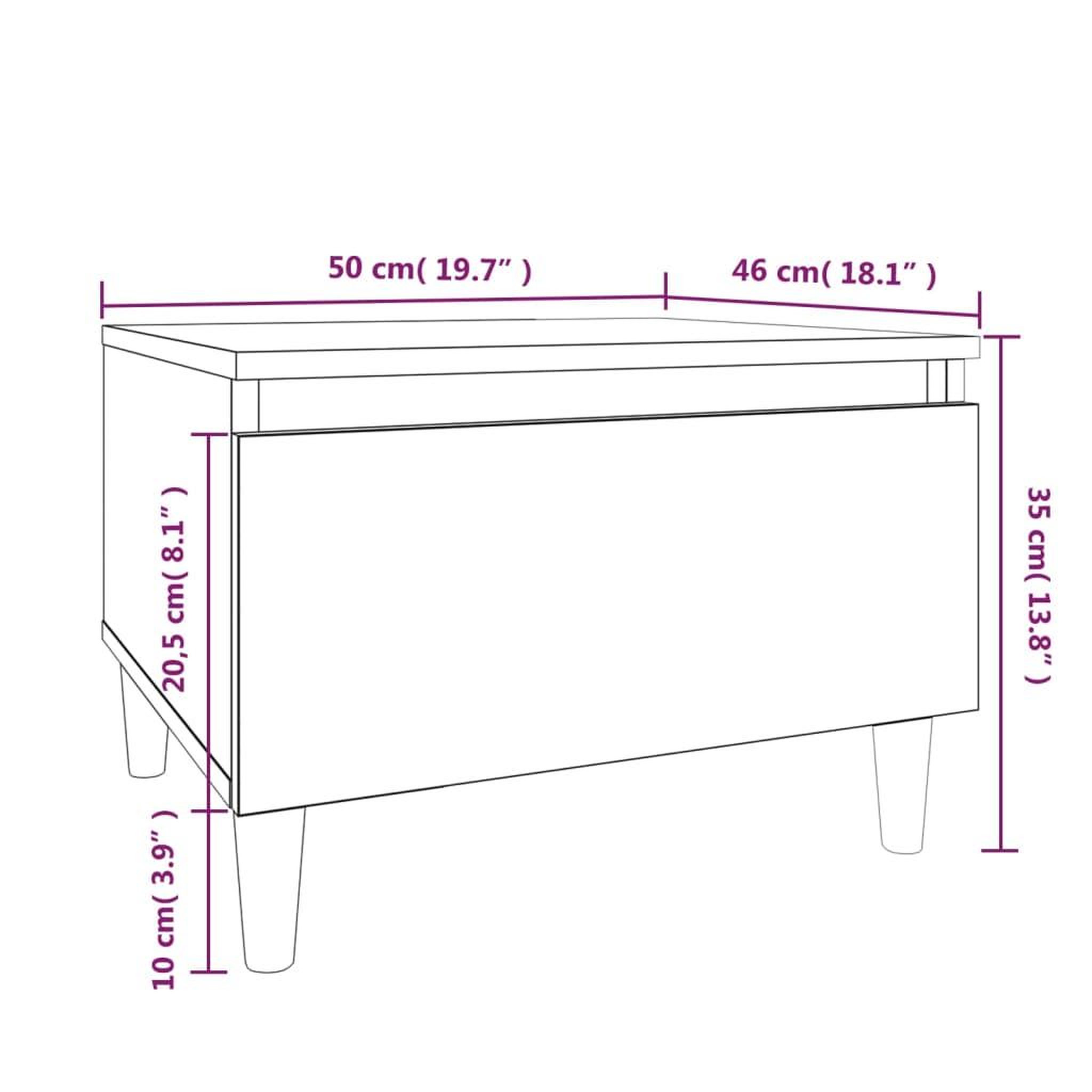 Voir la diapositive 6 : VIDAXL Tables d'appoint 2 pcs Blanc 50x46x35 cm Bois d'ingenierie