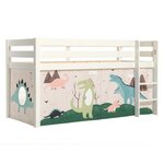 Paris Prix Lit Enfant Surélevé  Pino Dino  90x200cm Blanc