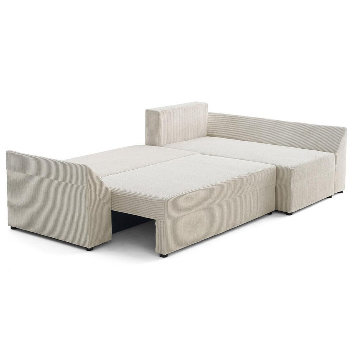 BEST MOBILIER Mike - canapé d'angle réversible - 4 places - convertible avec coffre - en velours côtelé