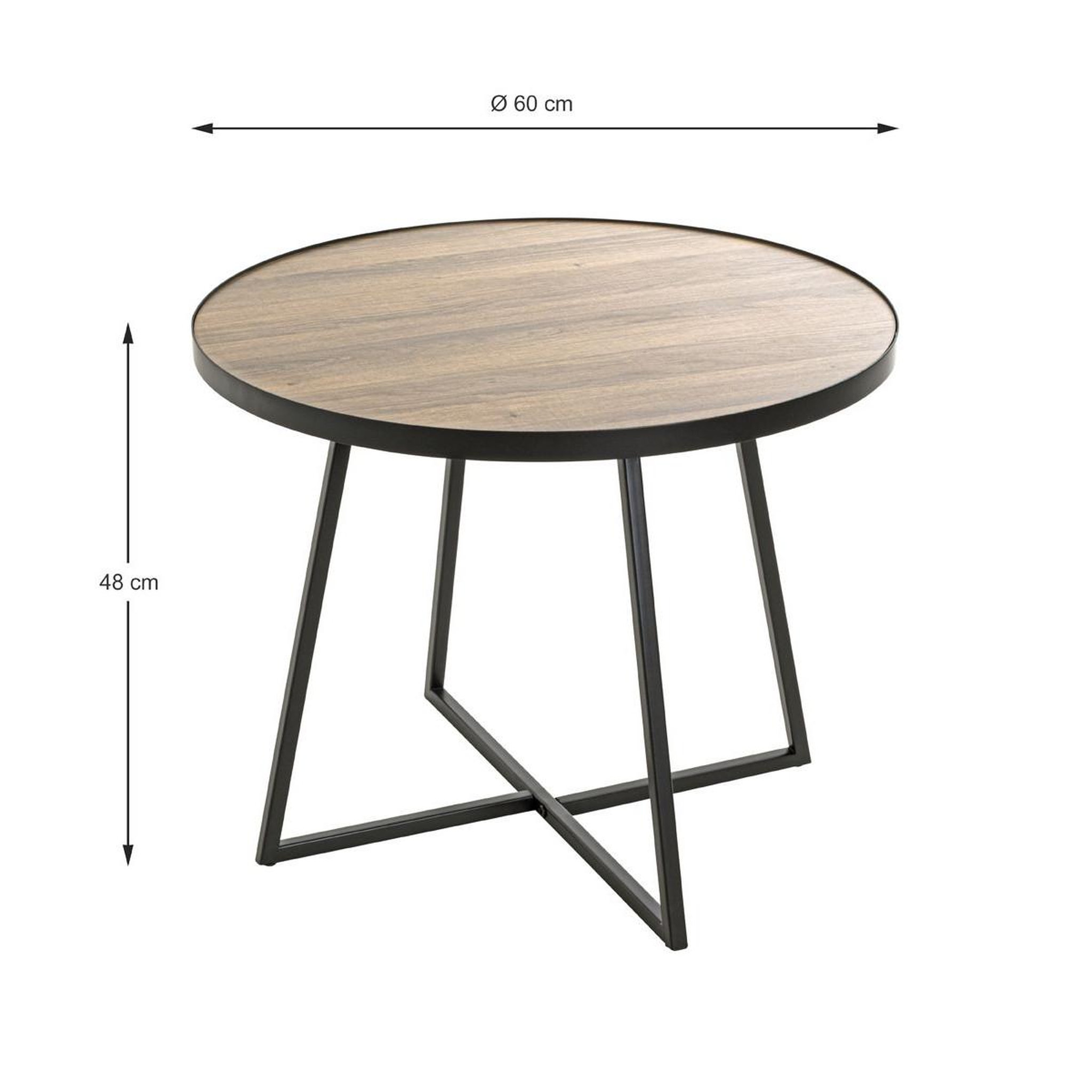 Voir la diapositive 3 : Paris Prix Table d'appoint design  qanaq  60cm noir & chêne