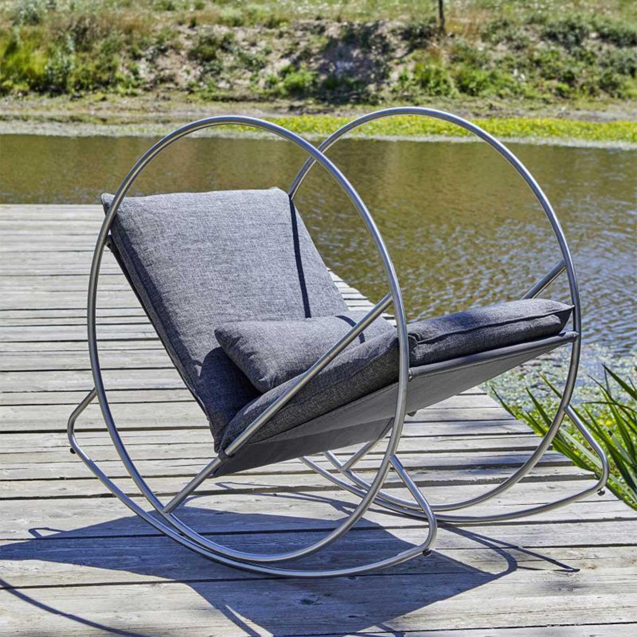 Voir la diapositive 5 : DCB GARDEN Fauteuil Rocking Chair de Jardin  Caprera  120cm Gris