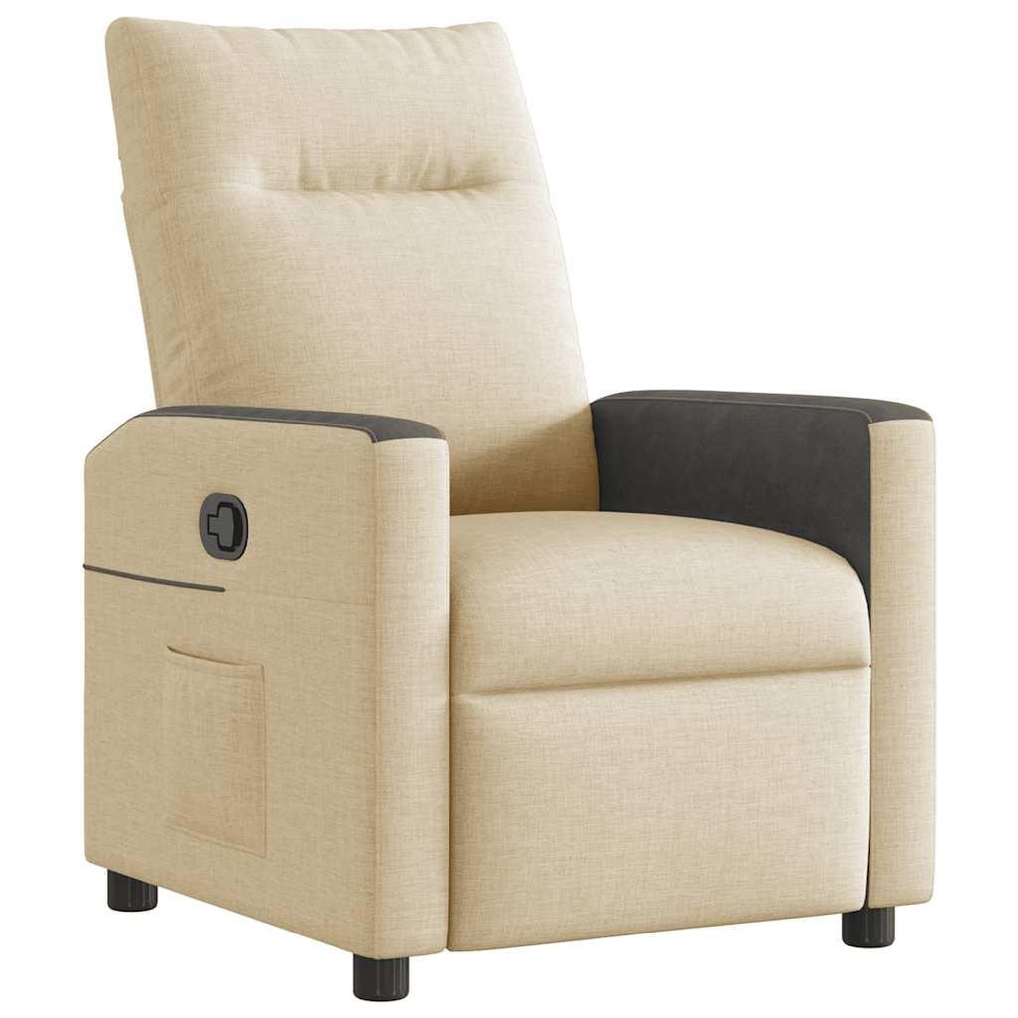 Voir la diapositive 2 : VIDAXL Fauteuil inclinable Creme Tissu